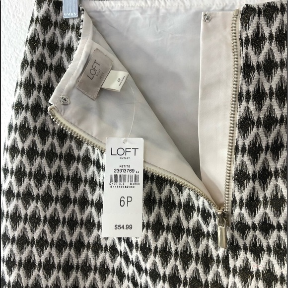 NWT PETITE Loft Outlets Sparkly Pattern Skirt - Picture 6 of 6